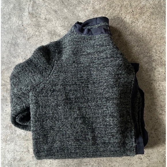 Lanvin Collection Boiled Wool Sweater Coat Gorgeous Lace Edge Button Down - Picture 2 of 16